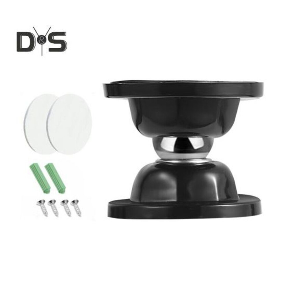 (black) 1 Set Magnetic Door Stopper Heavy Duty Stainless Steel Silicone Adhesive No Drilling Anti-collision Wall Mount Door Catch Doorstop Inside Outside Rv