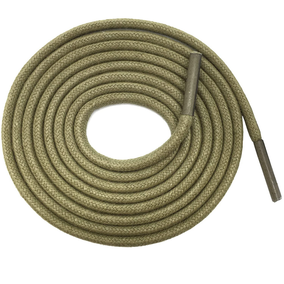 YFINE Lacets ronds cir  s pour chaussures habill  es, bottes, vert arm  e (2 paires)