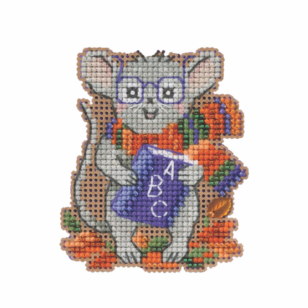 Kit De Broderie Au Point De Croix Avec Perles Et Souris De L' Cole Mill Hill, R Colte D'automne 2023, MH182325-image