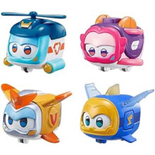 Super Wings Super Pets Collection 4-Pack Jerome Golden Boy Shine Ellie V hicule Figurine d'action avec effet de lumi re et multiples expressions