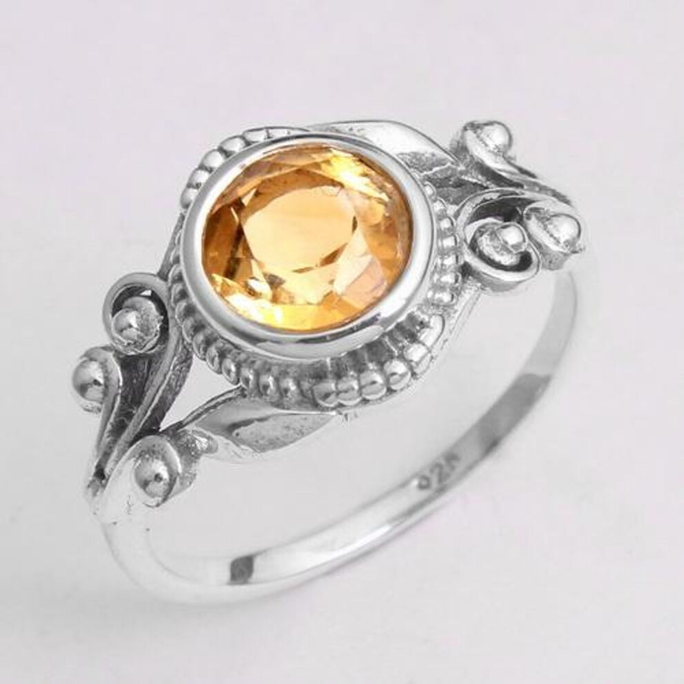 (yellow, 9.5) Citrine Ring, Silver Jewelry, Gemstone Ring, Statement Jewelry, Handmade Ring