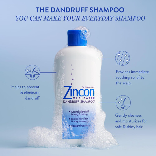 Shampoo Anticaspa Medicado Zincon 8 oz (Pacote de 4) 1