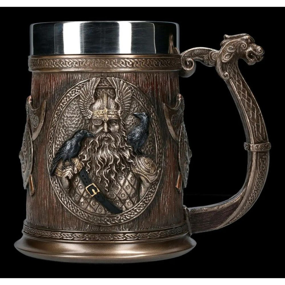 Norse Mythology Beer Mugs Coffee Cups Iron Viking Stainless Steel 3D Resin Wine Glass Mug Drinkware For Men's Gift