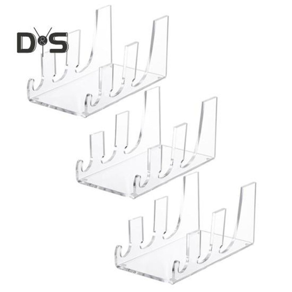 3Pcs Acrylic Dinnerware Display Stand Smooth Edge Strong Load-bearing Versatile Use Clear Dinnerware Easel Plate Holder