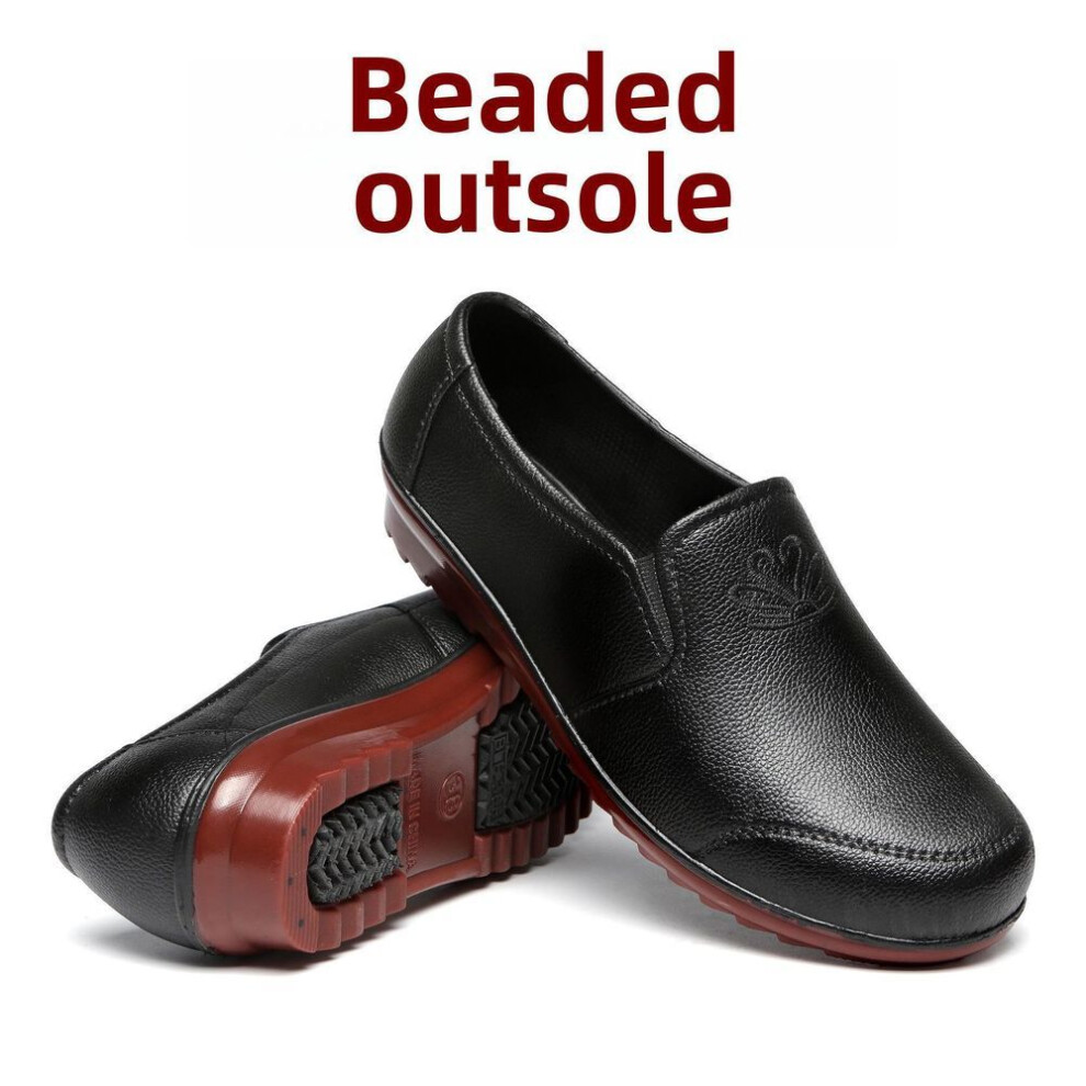 (as the picture, Cowhide outsole, Size 40) Women's Non-slip Wear-resistant Short Rain Boots - Korean Version, Adult Rubber Shoes For Kitchen Work.