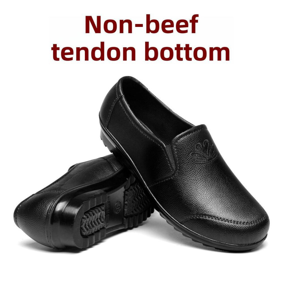 (as the picture, Non-cow tendon sole, Size 37) Women's Non-Slip Wear-Resistant Short Rain Boots - Korean Version, Adult Rubber Shoes for Kitchen Work.