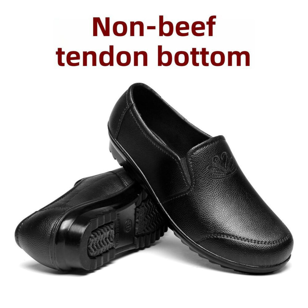 (as the picture, Non-cow tendon sole, Size 39) Women's Non-Slip Wear-Resistant Short Rain Boots - Korean Version, Adult Rubber Shoes for Kitchen Work.