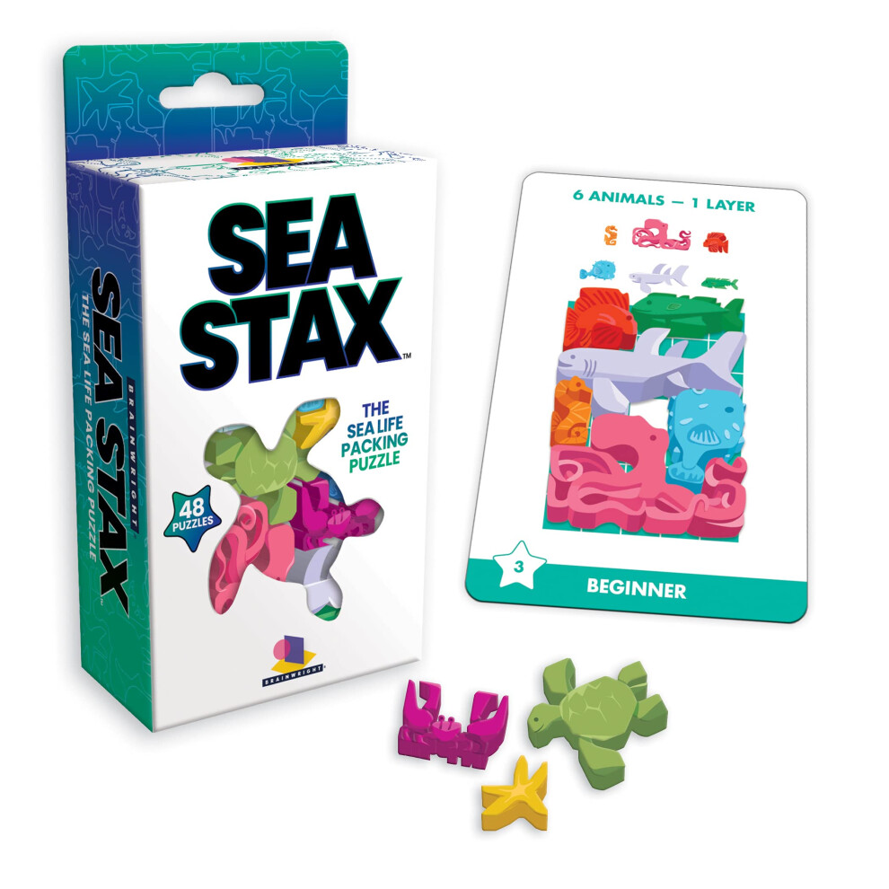 Brainwright - Sea STAX - The Deep Sea Creature Shaped Pattern Puzzle Packing Game  Multi-Colored Brain Teaser Toy  Kids and Adults-image-OPC-PFKXY2Q-NEW