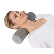 AllSett Health Cervical Neck Roll Memory Foam Pude Bolster Pude Rund Nakkepuder St?tte til at sove | Bolsterpude til Sengeben Ryg og Yoga