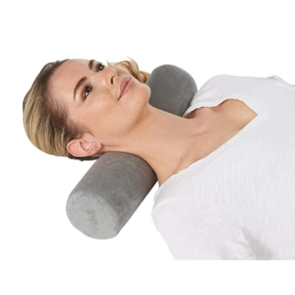 Allsett Health Cervical Neck Roll Memory Foam Pillow Bolster Pillow Round Neck Pillows Support For Sleeping | Bolster Pillow For Bed Legs Back And