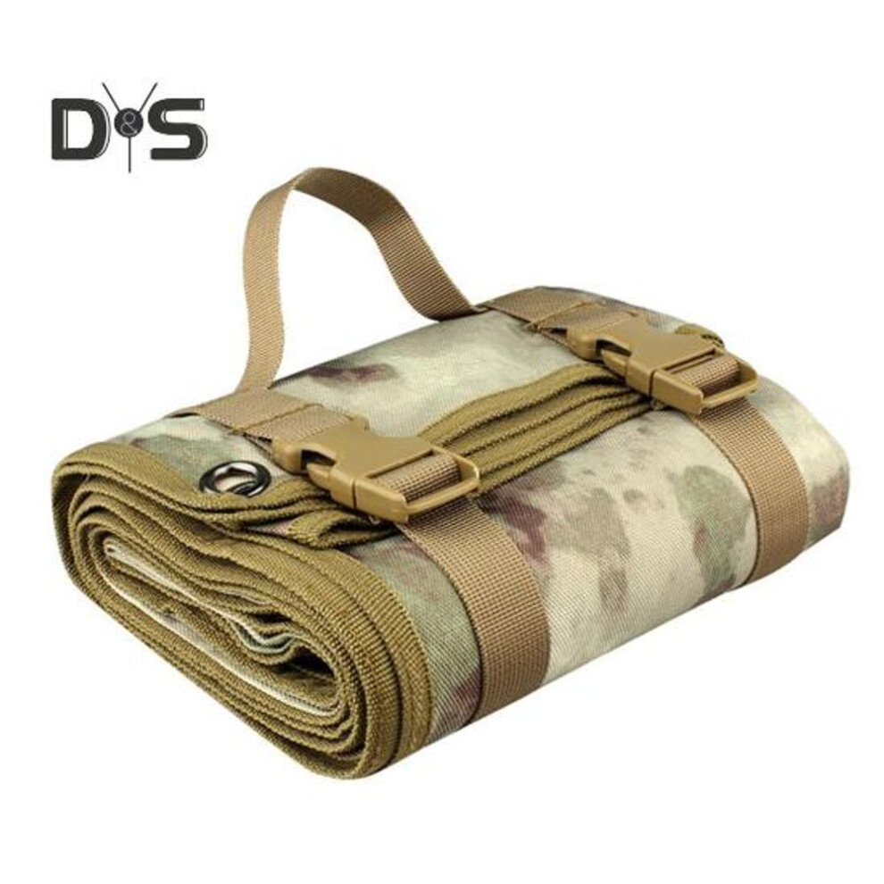 (white,camouflage) 200x75CM Outdoor Picnic Blanket Portable Waterproof Sand-proof Beach Mat Foldable Rectangle Camping Moisture-proof Mat with Carry Strap