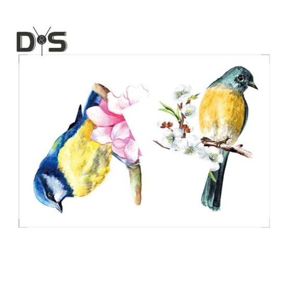 Bird Flower Branch Switch Sticker Removable Self-adhesive Waterproof Pvc Living Room Bathroom Light Switch Wall Socket Outlet Decoration Decal