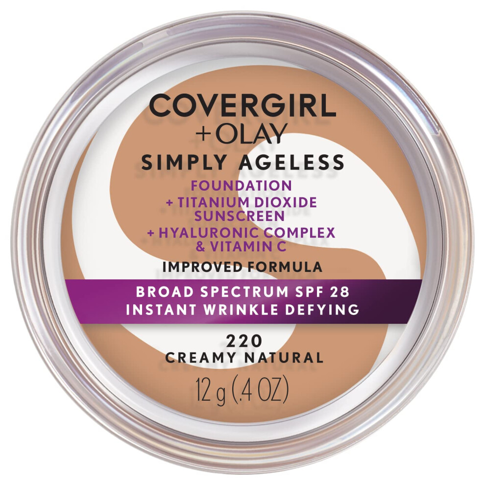 COVERGIRL & Olay Simply Ageless Instant Wrinkle-Defying Foundation  Creamy Natural 0.44 Fl Oz (Pack of 1)
