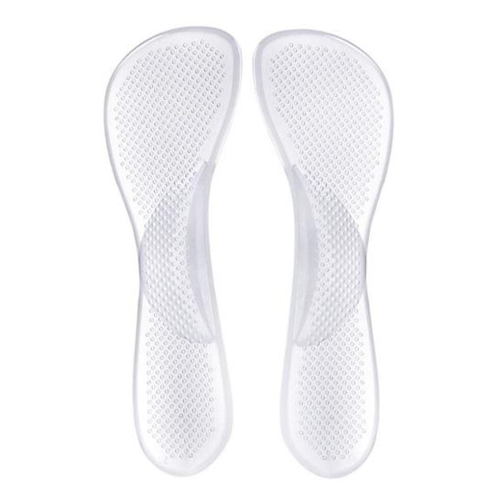 1 Pair Insoles Anti-skid Great Friction Particle Elastic No Deformation Transparent Breathable Sweat Absorption Non-slip High Heel Cushion Inserts