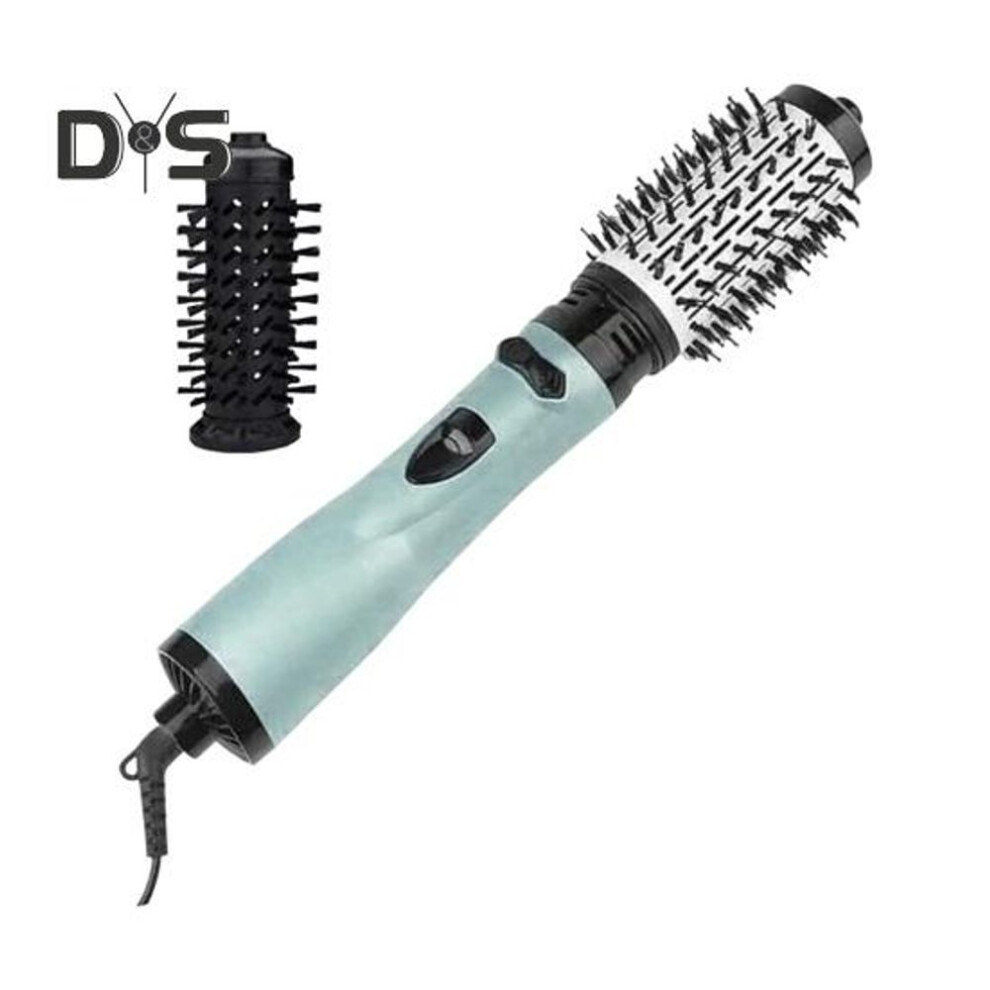 (light green) 3-in-1 Hot Air Styler Rotating Hair Blow Dryer Brush Fast Heating Hair Curler Straightener Portable Electric Curling Wand Women Hair Styling Tools