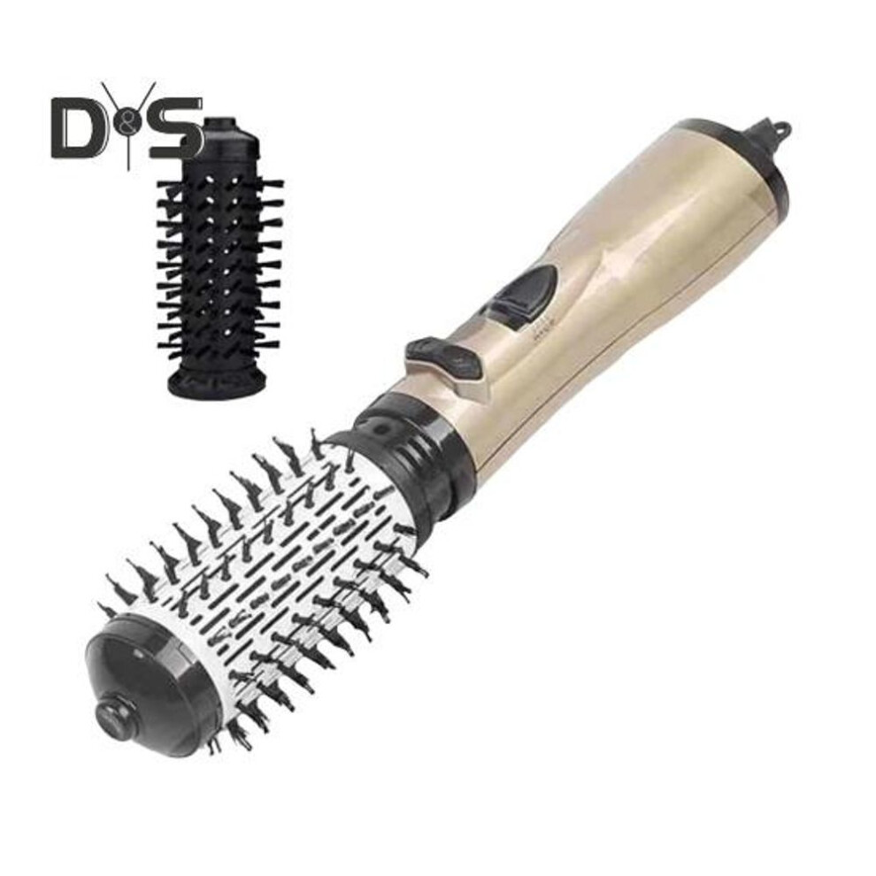 (golden) 3-in-1 Hot Air Styler Rotating Hair Blow Dryer Brush Fast Heating Hair Curler Straightener Portable Electric Curling Wand Women Hair Styling Tools