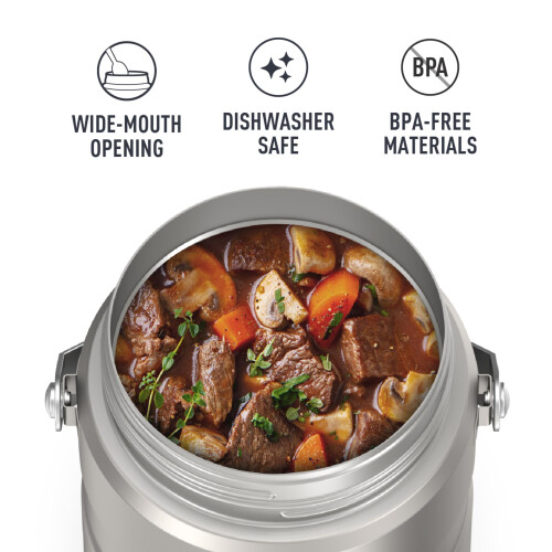 Thermos THERMOS Σακούλα Τροφίμων με Μόνωση Vacuum, 47 Ουγγιές, Ματ Ατσάλι 2