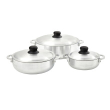 IMUSA 3-delige Natuurlijk Aluminium Caldero Set (1.6/3.2/4.6 Quart), Zilver