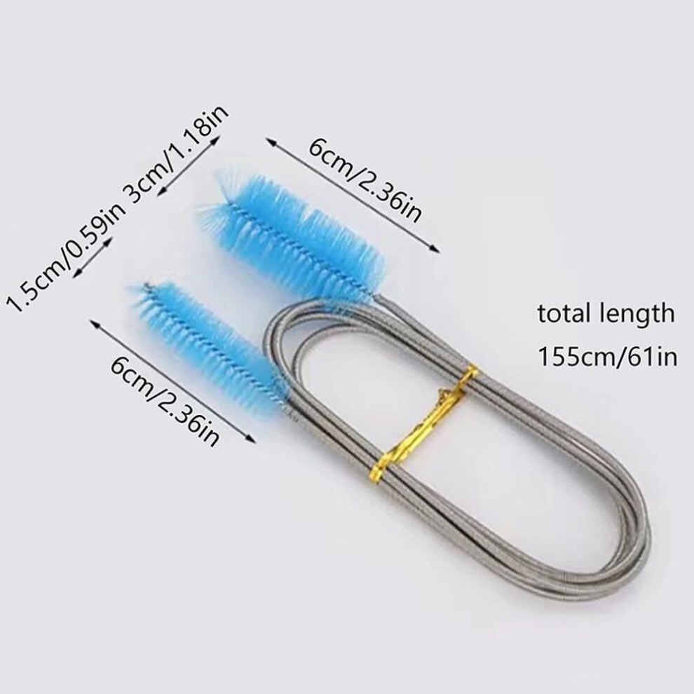 155cm Pipe Cleaning Brush Air Tube Flexible Double Ended Hose Aquarium Accessories Tank Cleaner Water Filter Nylon