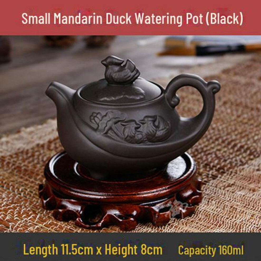 (black, small mandarin duck water bottle) Purple Clay Teapot Collection: 72 Models, 120-200ml Zhuni Xishi Teapots Ideal For Morning Markets