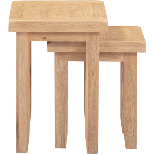 Seconique Windsor Nest of 2 Tables Real Solid Oak Fully Assembled 2