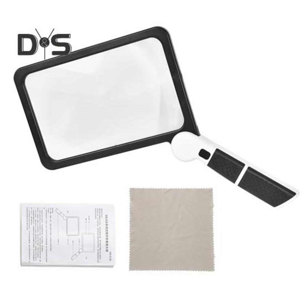1 Set Handheld Magnifier Adjustable Handle Comfortable Grip Brightness 5X LED Magnifying Glass Repair Tool Household Supplies