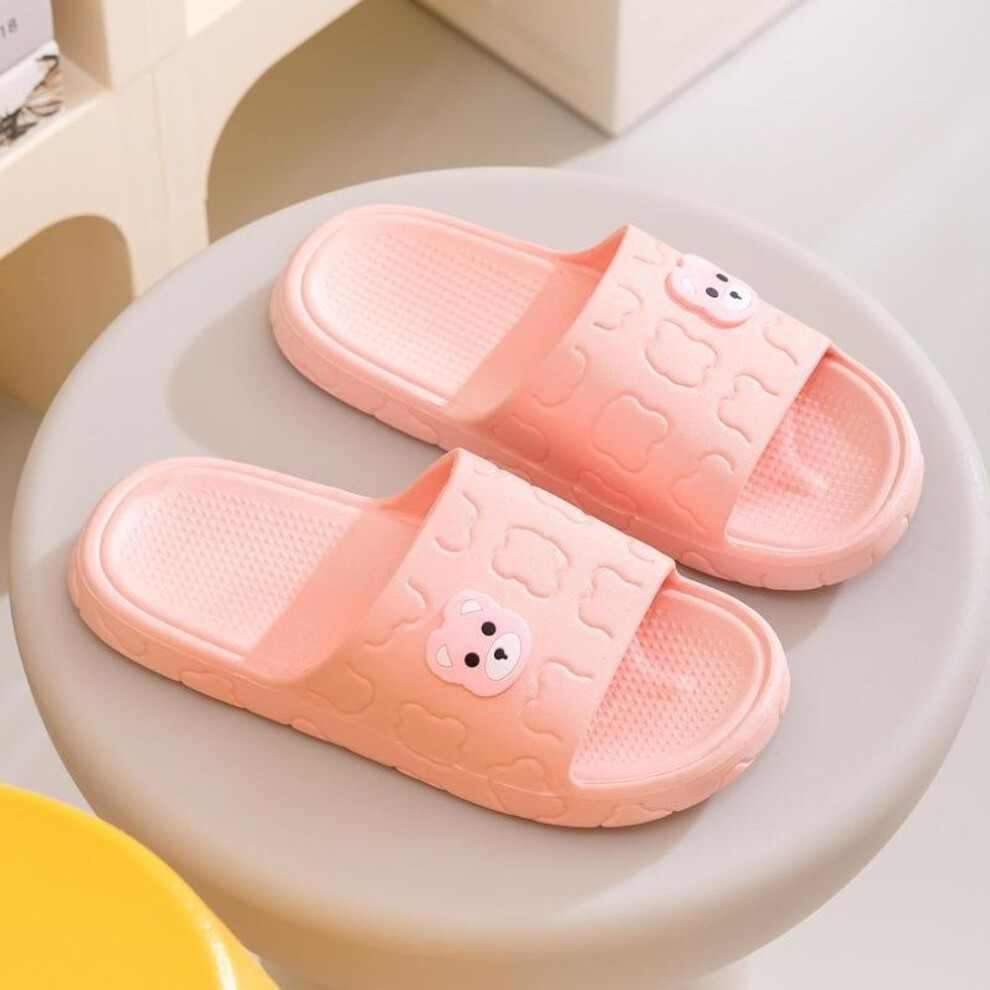 (pink, 40-41) Ganji Unisex Non-Slip Bathroom Sandals - Summer Indoor Thick-Soled Slippers for Couples