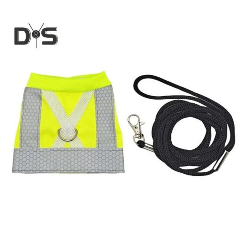 (as the picture, M) Bird Flight Harness Vest Parrot Suit with Leash Reflective Vest Bird Clothes for Cockatiels Conures Budgies Parrot Flying Training Clothes Leash Set