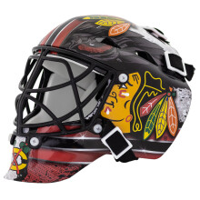 NHL St. Louis Blues Team Logo Mini Hockey Goalie Mask with Case - Collectible Goalie Mask with Official NHL Logos and Colors,Black