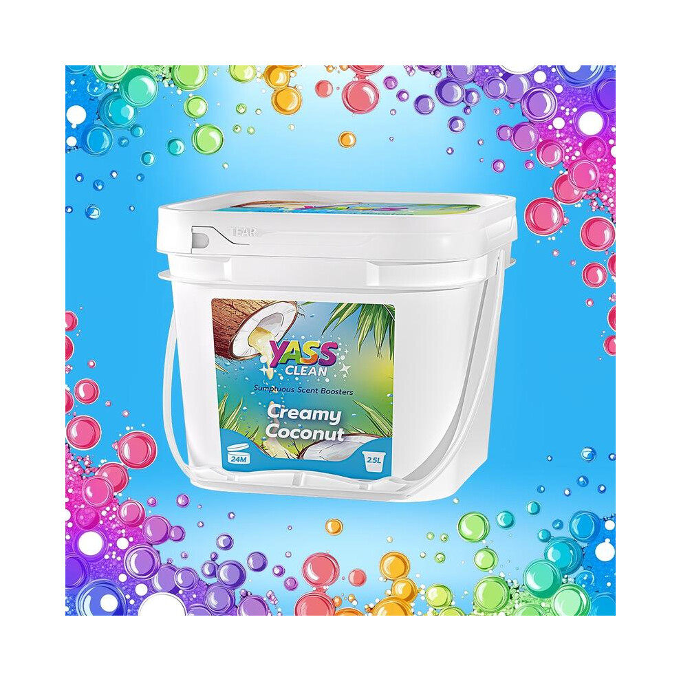 (Cream Coconut) Sumptuous Scent Booster Laundry Beads 2.5L 1.8KG Cream Coconut Sea Breeze