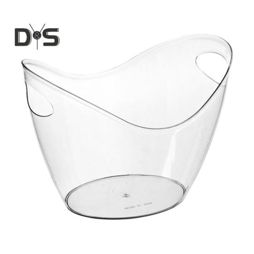Ice Bucket Wine Bucket With Handles 4 Liter Clear Plastic Tub For Drinks Portable Ice Storage Container For Wine Champagne Beer