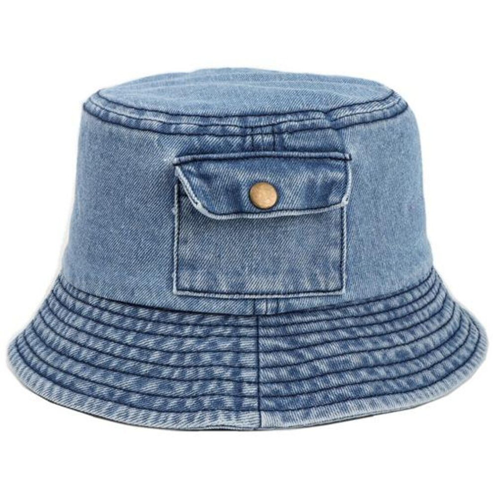 Stylish Flat Top Lightweight Accessory Distress Design Sun Hat for Daily Life Bucket