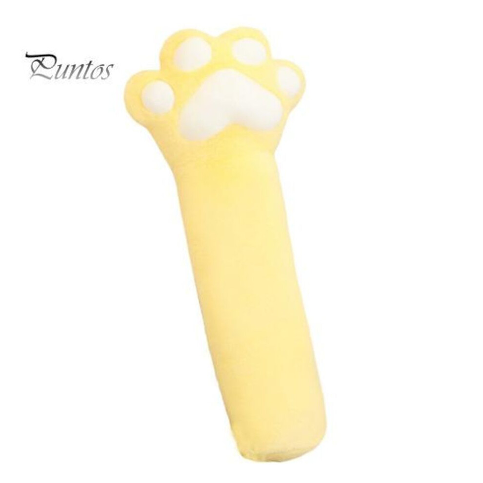 (yellow) Leg Pillow For Side Sleepers Long Cat Paw Pillow Elastic Fully Filling Plush Stuff Toy Sofa Bed Couch Decoration Holiday Office Nap Pillow Car Seat