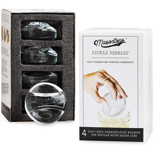 Masontops Pickle Pebble Γυάλινα Βάρη για Ζύμωση - Σετ Βάρος Πίκλινγκ - Μάσον Γυάρι Ζύμωσης