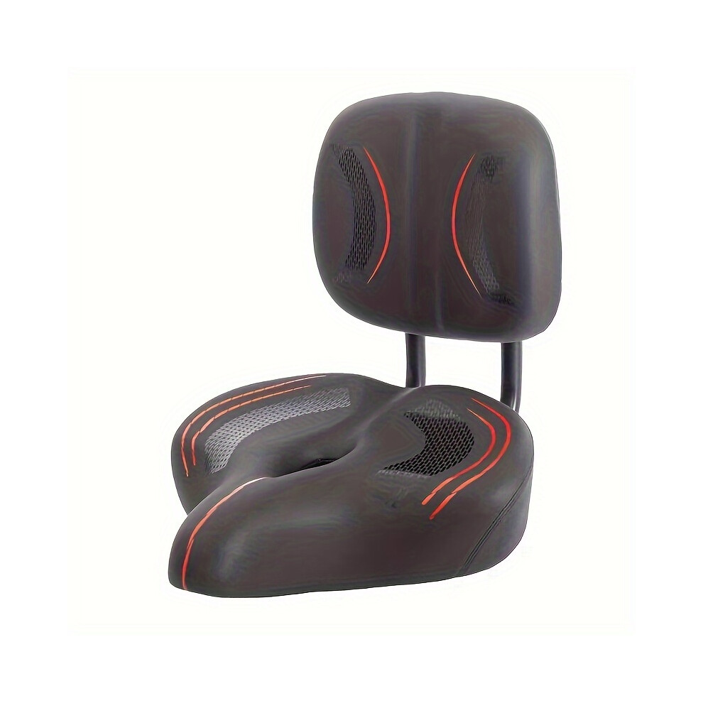 (Black) [Three-Wheeled | Breathable] Three-Wheeled Vehicle Seat Cushion With Backrest | Enlarged And Widened Seat Cushion Black 9131726410505