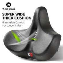 (Black) WEST BIKING Comfortable Seat Cushion for Men Women Comfortable Bicycle Cushions for Men Women Seat Cushion with Dual Shock Absorbing Ball Waterproof