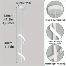 (White) [LED Chandelier] LED Simple Chandelier | Living Room, Dining Room, Bedroom Light, Cylinder Lamp, Spot Light, Bar Counter Pendant