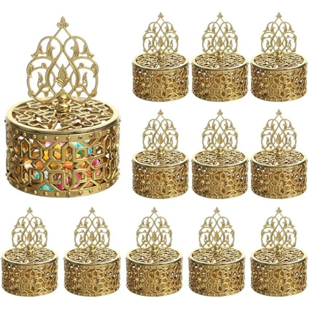 12PCS Ramadan Eid Mubarak Islamic Party Decor Candy Boxes with Lid Candy Containers for Treat Boxes Wedding Favor Boxes Container Candy Jars for Party
