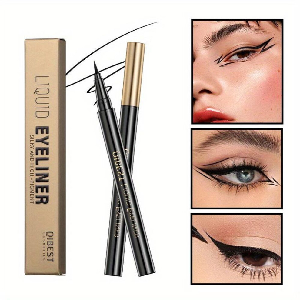 Qibest Liquid Eyeliner Anti-sweat, Non-smudging, Quick Drying, Not Easy To Remove Makeup New Hand Liquid Eyeliner Is Waterproof