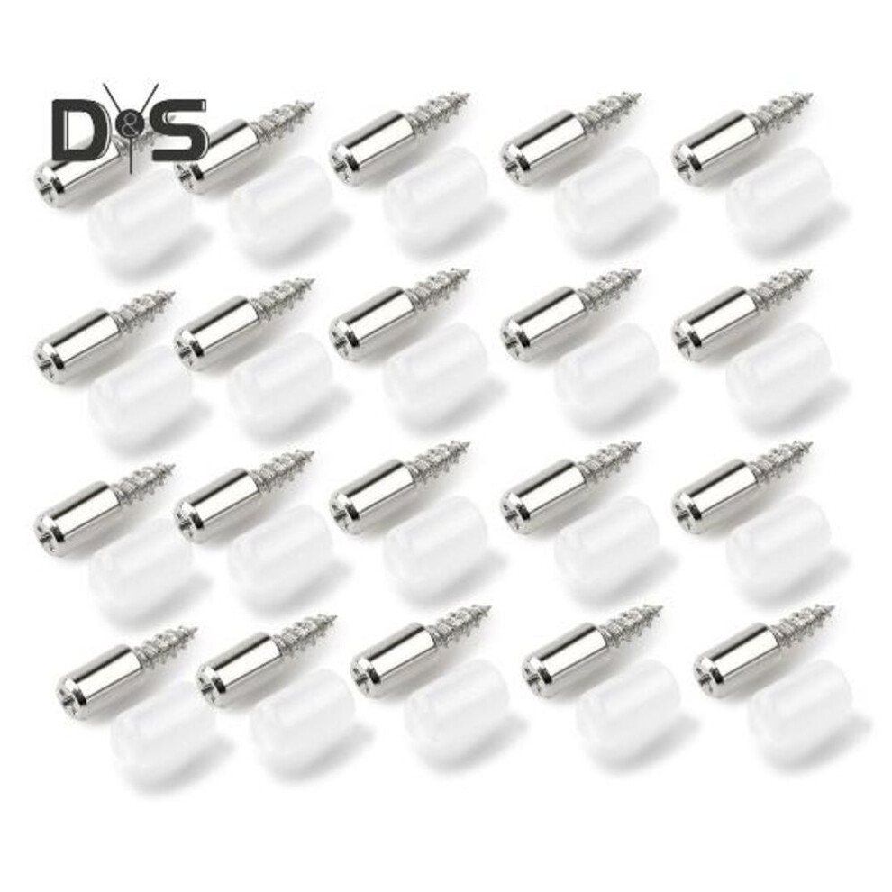 (transparent) 20Pcs Shelf Bracket Self-Tapping Screws Rustproof Strong Load-bearing Bookcase Cupboard Shelf Brackets Screws