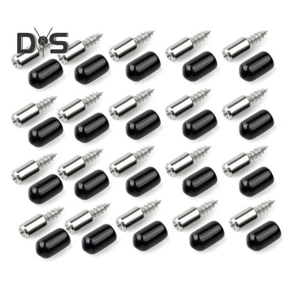 (black) 20pcs Shelf Bracket Self-tapping Screws Rustproof Strong Load-bearing Bookcase Cupboard Shelf Brackets Screws