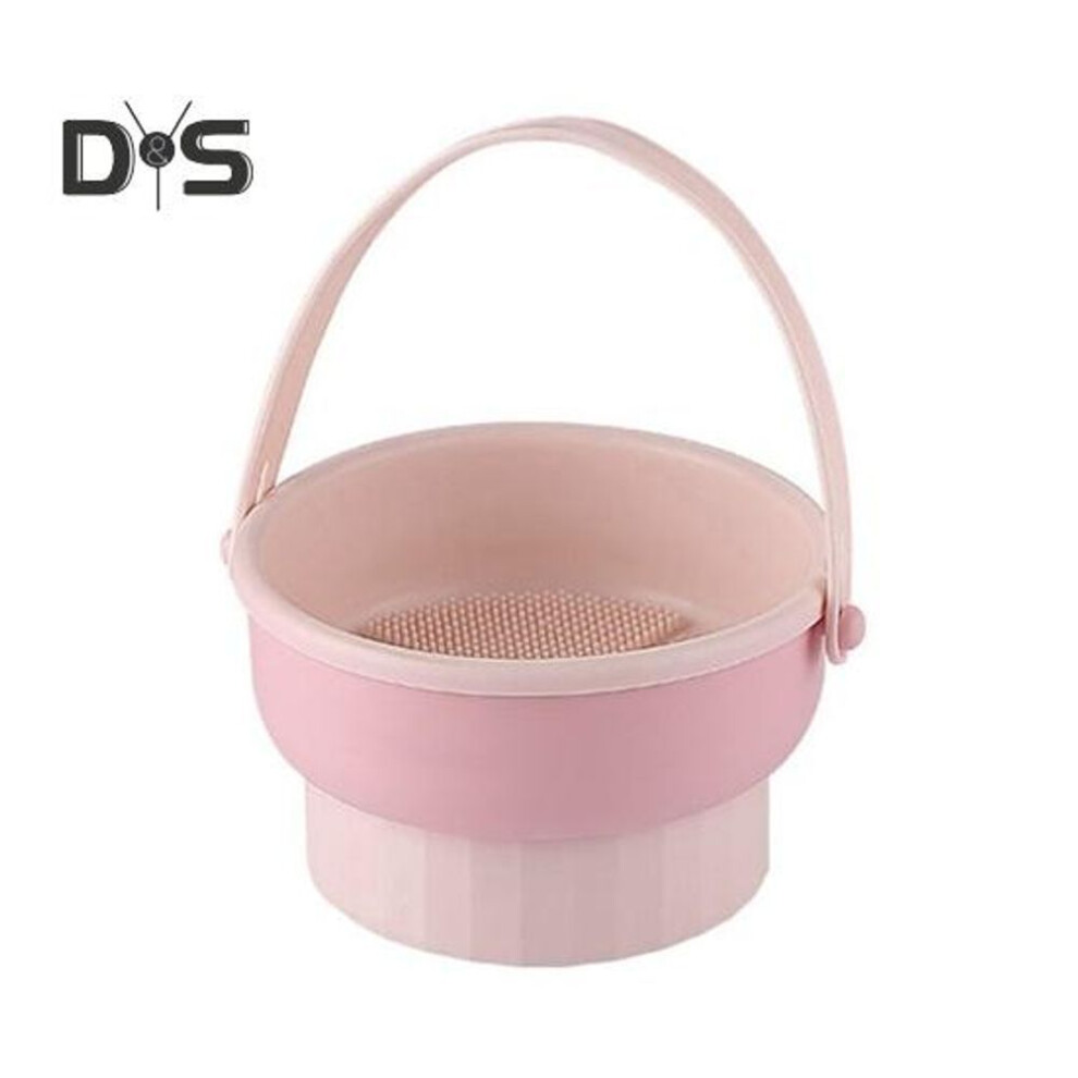 (pink, A) Silicone Makeup Brush Cleaner Bowl With Handle Deep Cleaning Capability Reusable 3-in-1 Multipurpose Makeup Brush Holder Cleaning Bowl