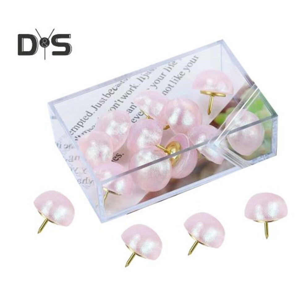(pink) 15pcs Decorative Push Pins For Bulletin Board Corkboard Photo Wall Cute Push Pins Glitter Thumb Tacks For Office Home Decor