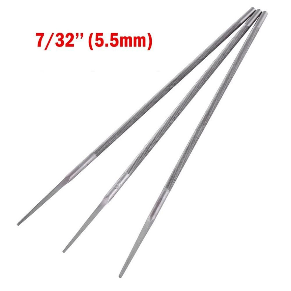 (5.5mm) Chainsaw Round Files for DIY Chain Grinding 3pcs Set for 40 48 55mm Grinding