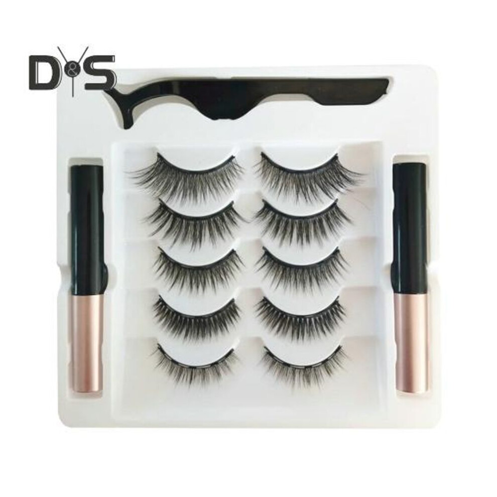 (as the picture, F) 1 Set Magnetic Eyelashes with Eyeliner Tweezer Natural Looking Magnetic Fake Lashes with Applicator Tool Women Girls Eye Makeup Tools