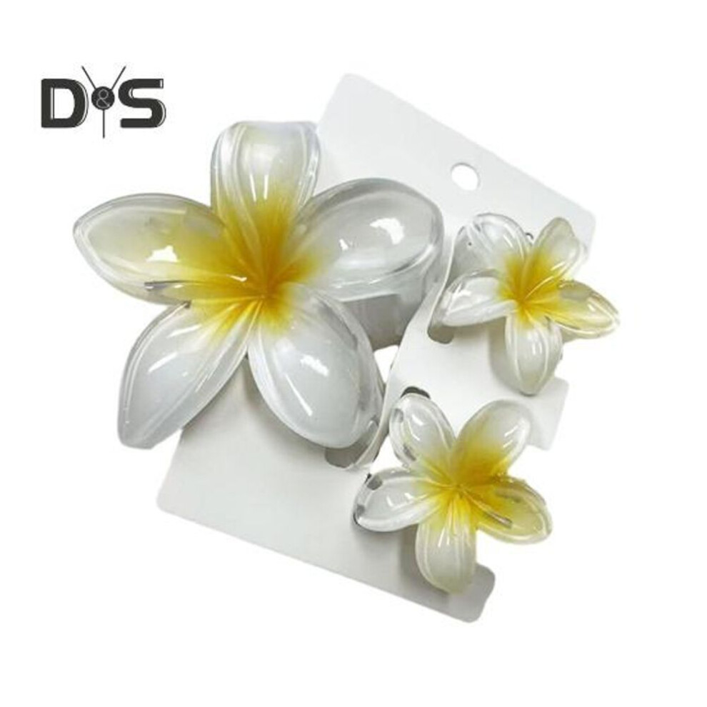 (as the picture, H) 3Pcs Women Hair Clip Candy-Colored Flower Styling Hair Claw Back Head Shark Hair Clip Lightweight Hair Styling Tool