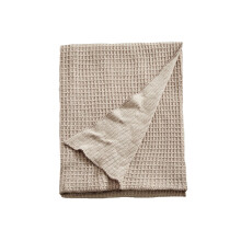 (Beige) Solid Color 100% Cotton Waffle Throws For Home, Bedrooms, Outdoor Couch & Cozy Couch, Lightweight All Season Blanke