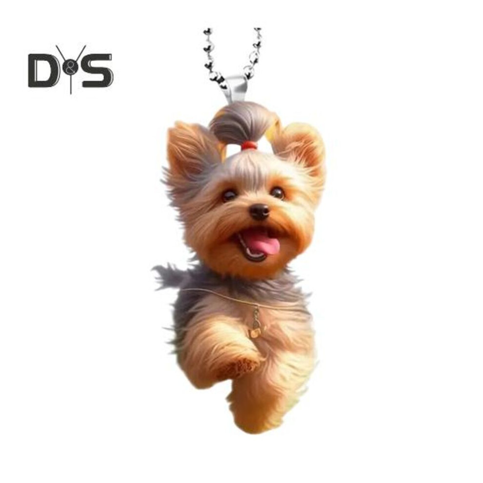 Hanging Decoration Creative 2D Acrylic Flat Cartoon Animal Dog Pendant with Lanyard Easy to Hang Keychain Pendant Auto Accessory
