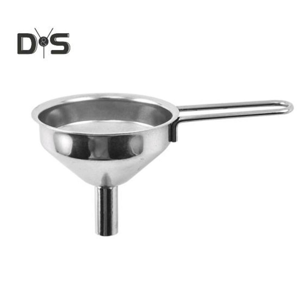 (as the picture, Long) Stainless Steel Mini Funnel with Long Handle Smooth Stain Resistant Kitchen Funnel for Liquids Dry Ingredients Metal Funnel for Cooking Essential Oils