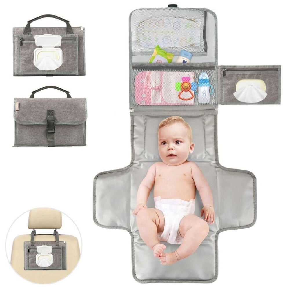 (grey) Changing Station For Baby Newborn Diaper Bag Changing Mat Portable Changing Pad Diaper Changing Pad